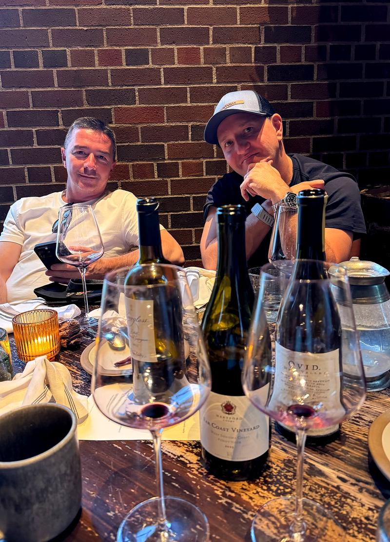 The dinner table · Hartford Pinot & Ovid · Saturday night